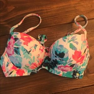 floral push up bikini top